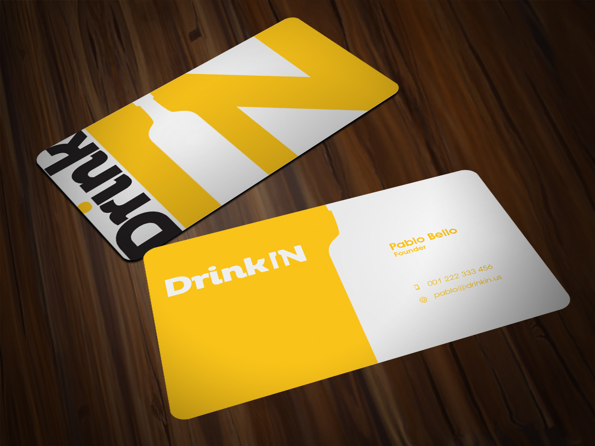 Visitenkarten-Design von Scorpius design für DrinkIn, Inc. | Design #2029375