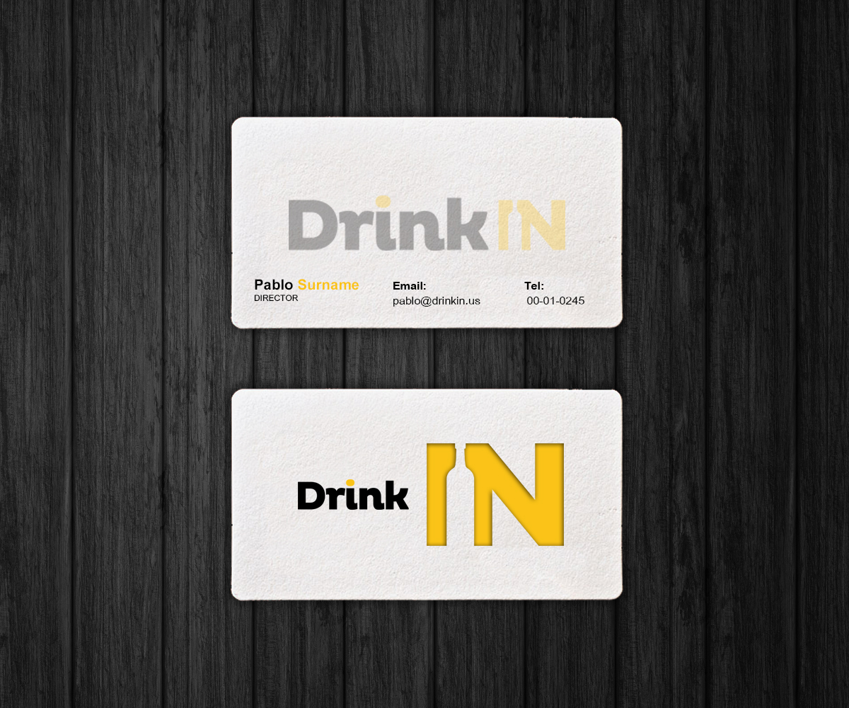 Visitenkarten-Design von FutureDesigne für DrinkIn, Inc. | Design #2034563