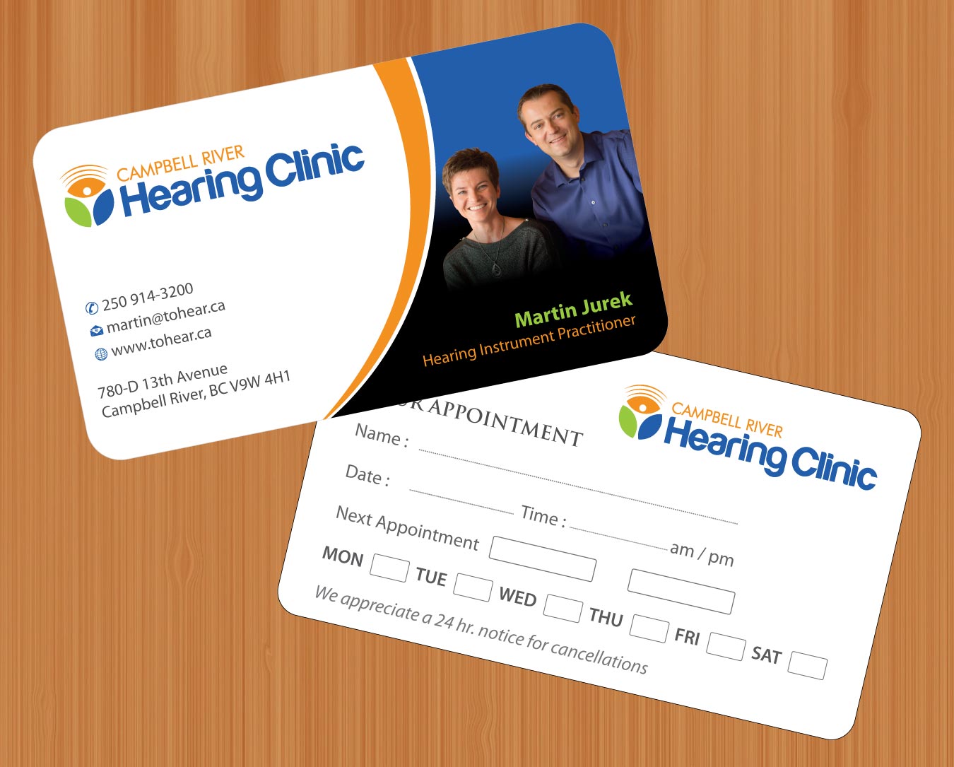Business Card Design by Sbss for Campbell River Hearing Clinic | Design #2125344