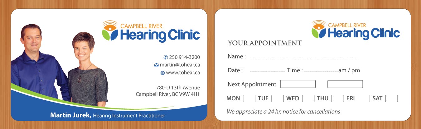Visitenkarten-Design von Sbss für Campbell River Hearing Clinic | Design #2126498