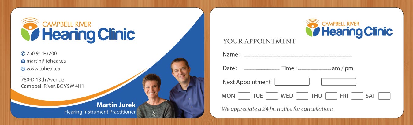 Business Card Design by Sbss for Campbell River Hearing Clinic | Design #2126505