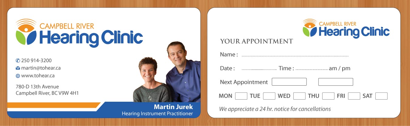 Business Card Design by Sbss for Campbell River Hearing Clinic | Design #2126519
