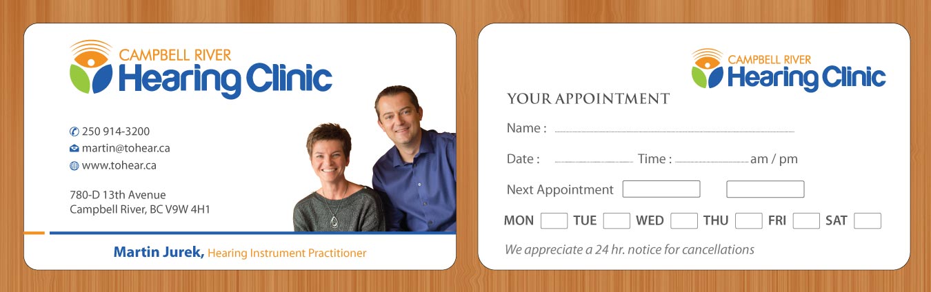 Business Card Design by Sbss for Campbell River Hearing Clinic | Design #2126569