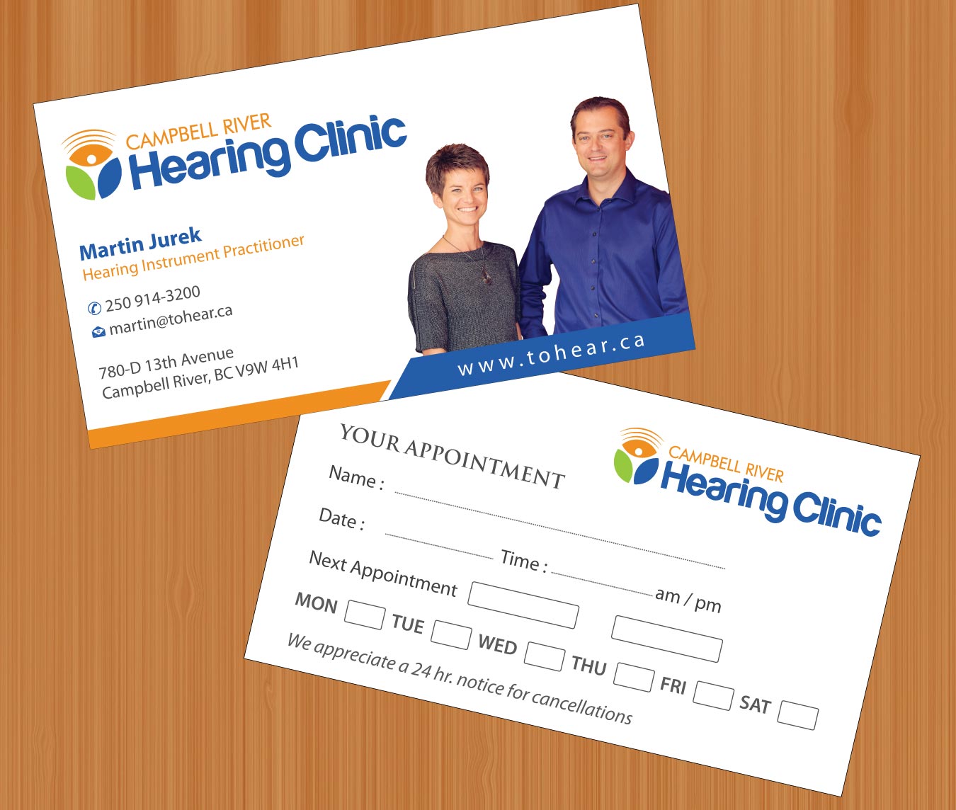 Business Card Design by Sbss for Campbell River Hearing Clinic | Design #2126571