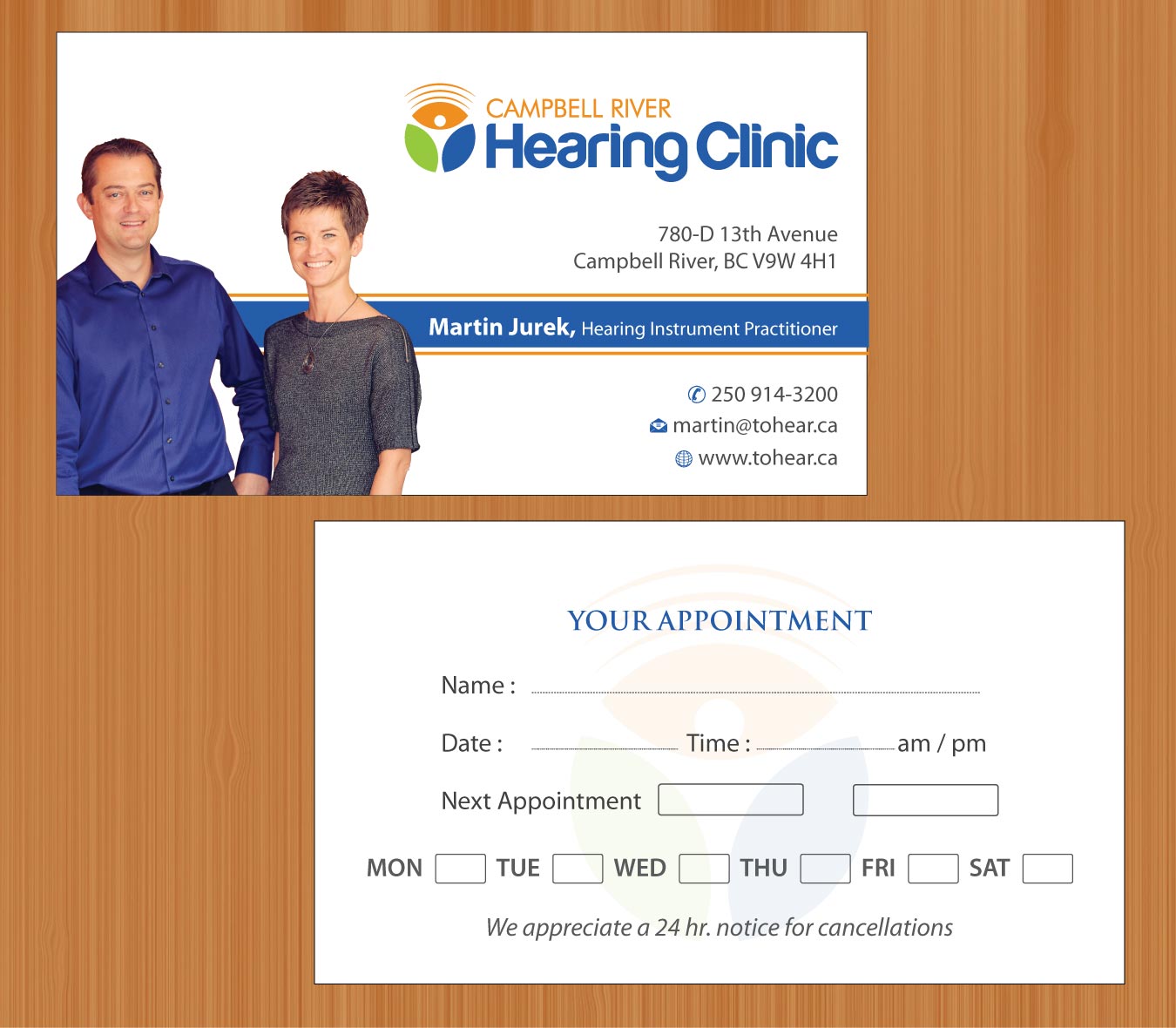 Business Card Design by Sbss for Campbell River Hearing Clinic | Design #2126580