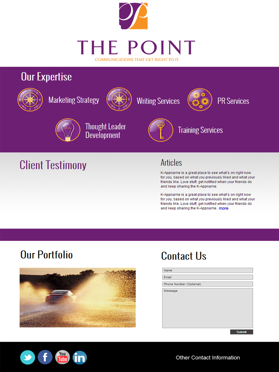 Web Design par John At GoSoMoLo pour The Point Communications | Design #2244277