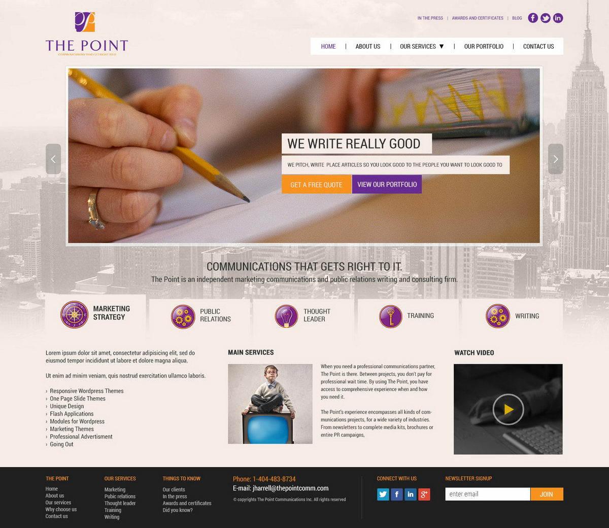 Web-Design von HSwebmasters für The Point Communications | Design #2842247