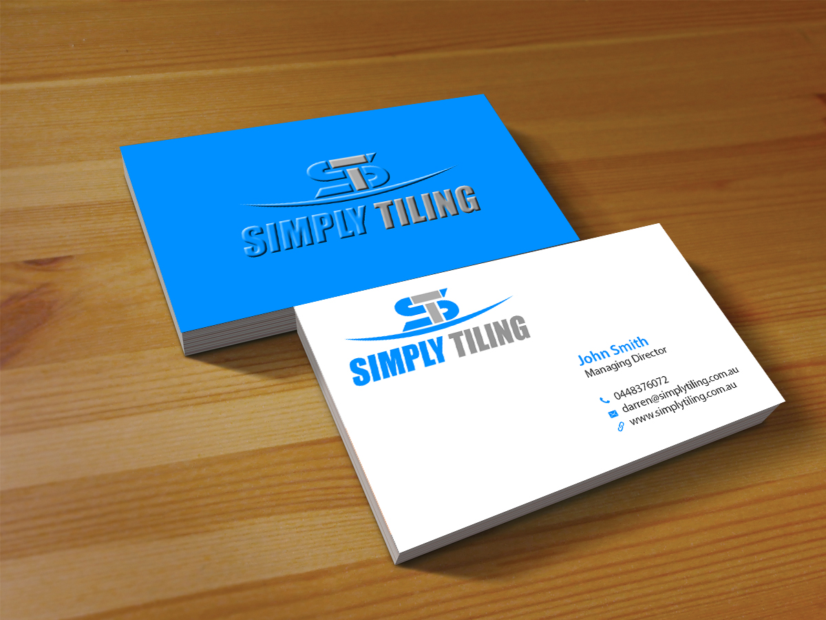 Business Card Design by Creations Box 2015 for Simply Tiling WA | Design #9186574