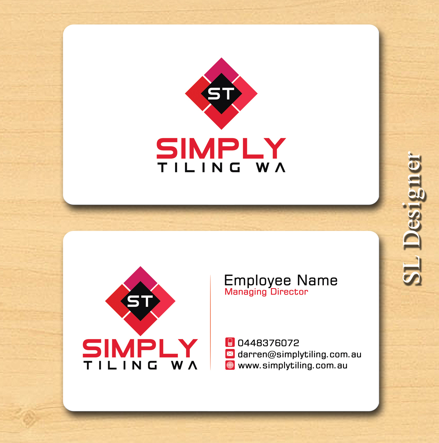 Business Card Design by SL Designer for Simply Tiling WA | Design #9194498