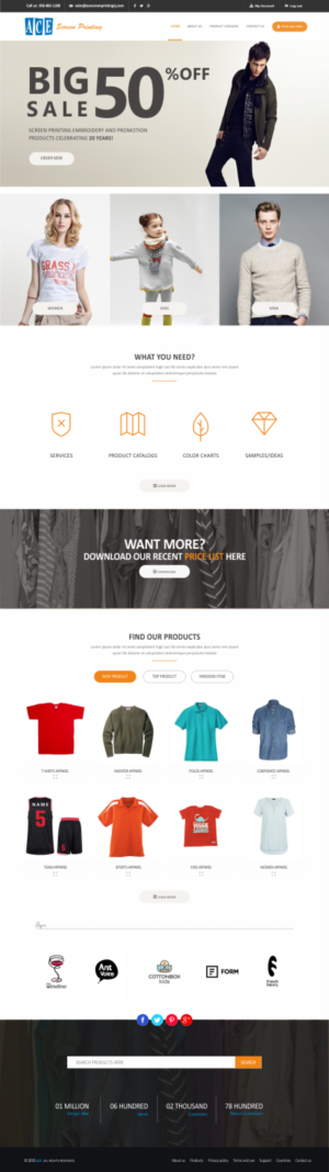Web Design par Silverfox Studio pour ACE Screen Printing | Design : #9263702