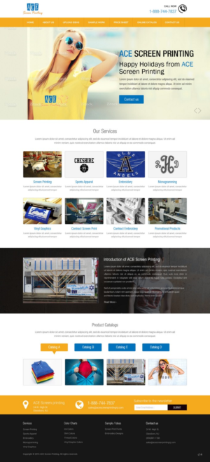Web Design par pb pour ACE Screen Printing | Design : #9200966