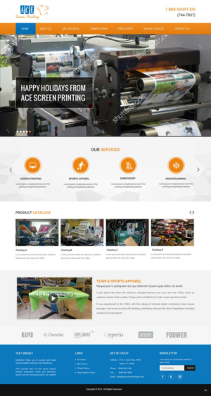 Web Design par pb pour ACE Screen Printing | Design : #9210675