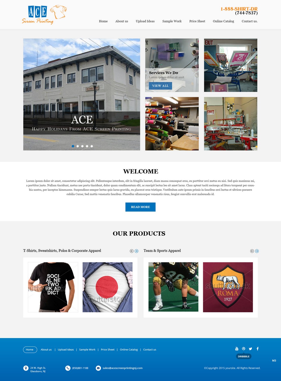 Web Design by pb for ACE Screen Printing | Design #9210687