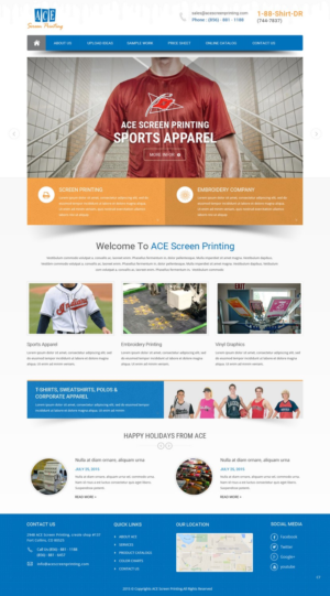 Web Design par pb pour ACE Screen Printing | Design : #9210688
