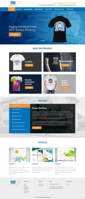 Web Design par pb pour ACE Screen Printing | Design : #9210695