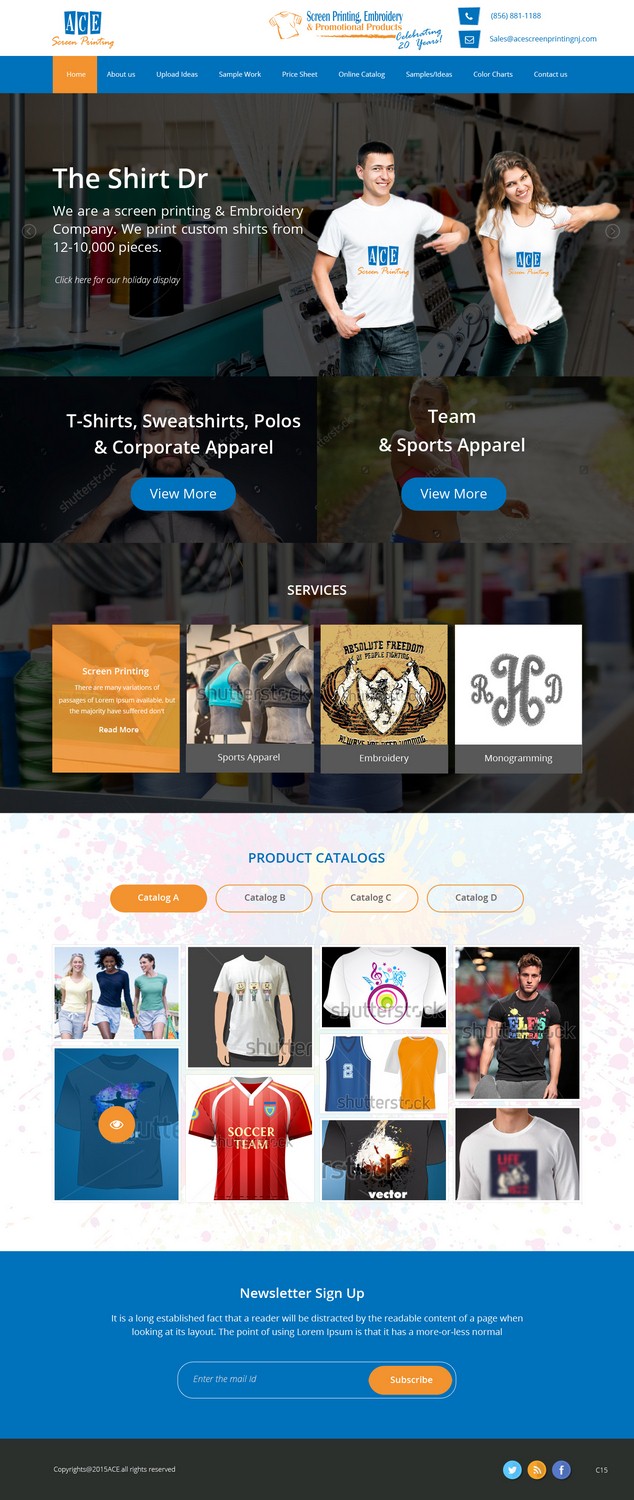 Web Design par pb pour ACE Screen Printing | Design #9219685
