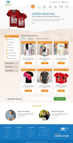 Web Design par pb pour ACE Screen Printing | Design : #9219686