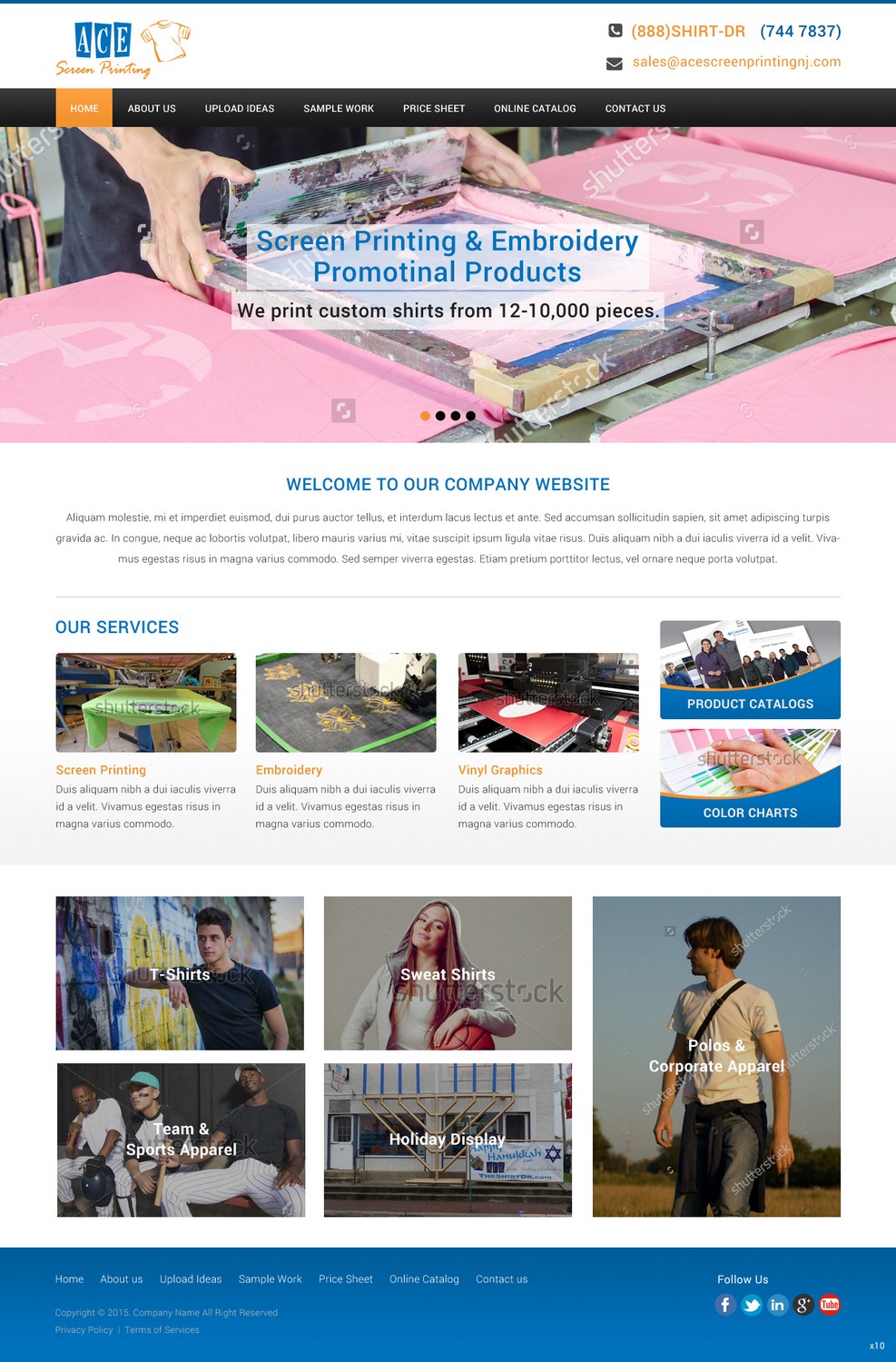 Web Design by pb for ACE Screen Printing | Design #9219687