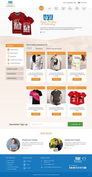 Web Design par pb pour ACE Screen Printing | Design : #9362461