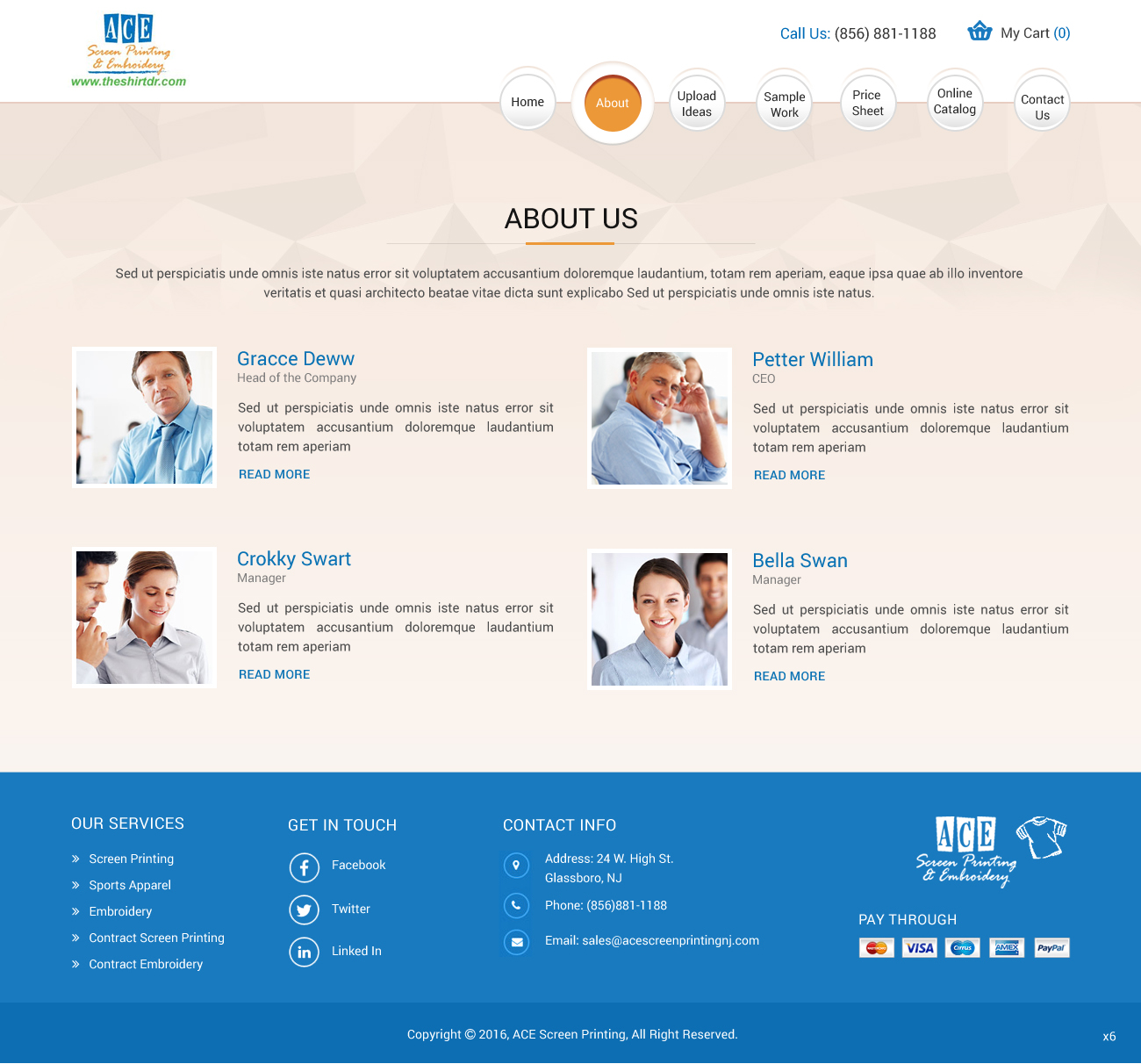 Web Design by pb for ACE Screen Printing | Design #9362463