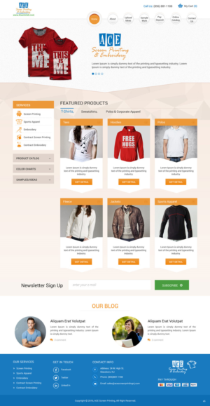 Web Design par pb pour ACE Screen Printing | Design : #9363328
