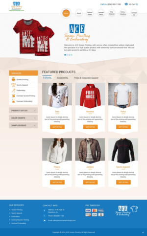 Web Design par pb pour ACE Screen Printing | Design : #9381605