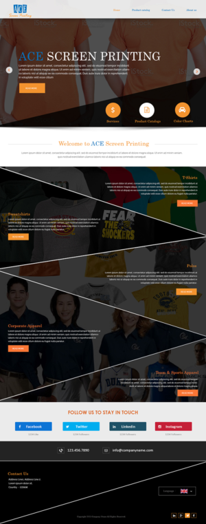 Web Design by Creations Box 2015 for ACE Screen Printing | Design #9202088