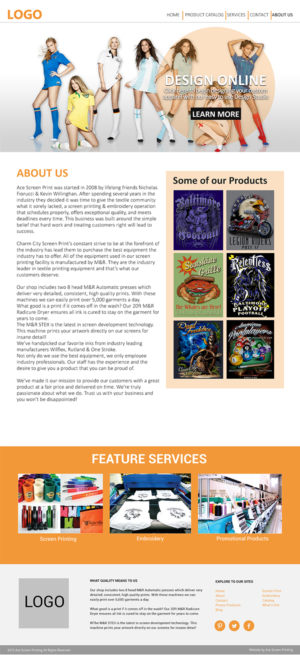 Web Design by Graphicient for ACE Screen Printing | Design: #9242814