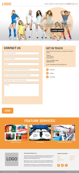 Web Design by Graphicient for ACE Screen Printing | Design #9242817