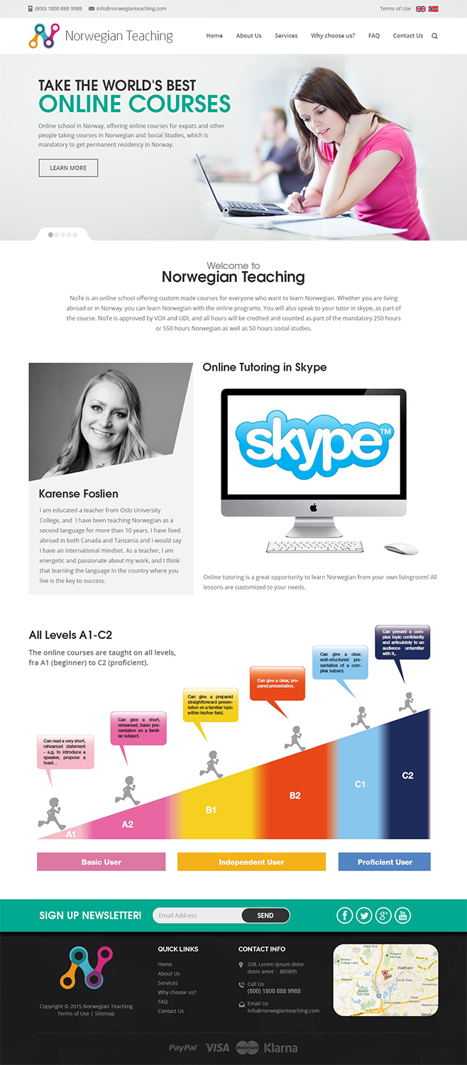 Web Design by RupalTechno for NoTe Norwegian Teaching | Design #9249978