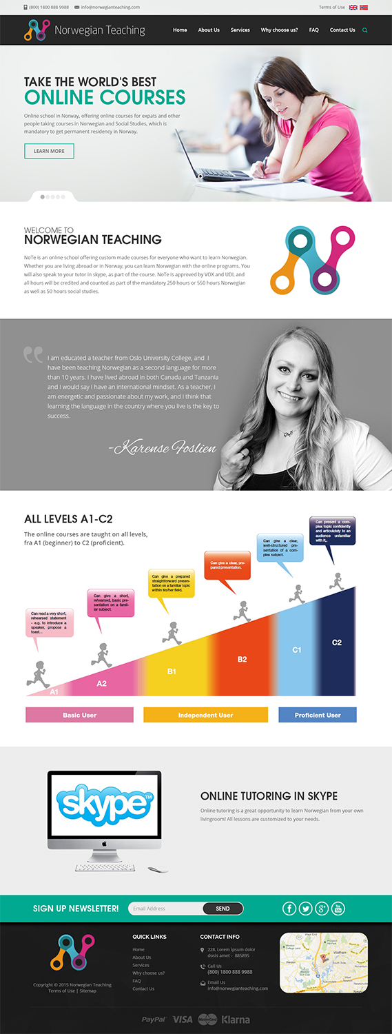 Web-Design von RupalTechno für NoTe Norwegian Teaching | Design #9250234