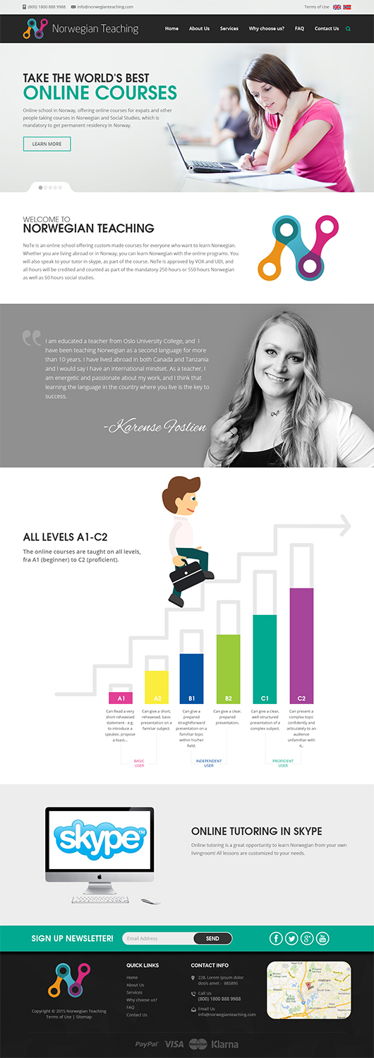Web Design by RupalTechno for NoTe Norwegian Teaching | Design #9256628