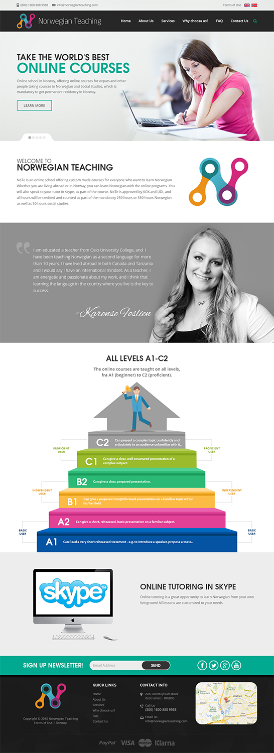 Web-Design von RupalTechno für NoTe Norwegian Teaching | Design #9257169