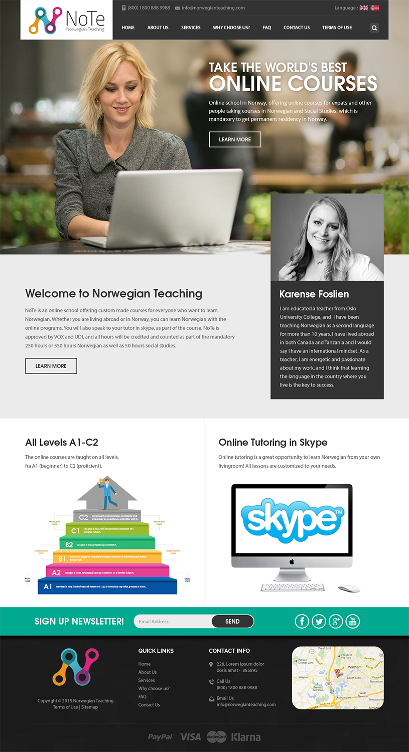 Web Design by RupalTechno for NoTe Norwegian Teaching | Design #9257253