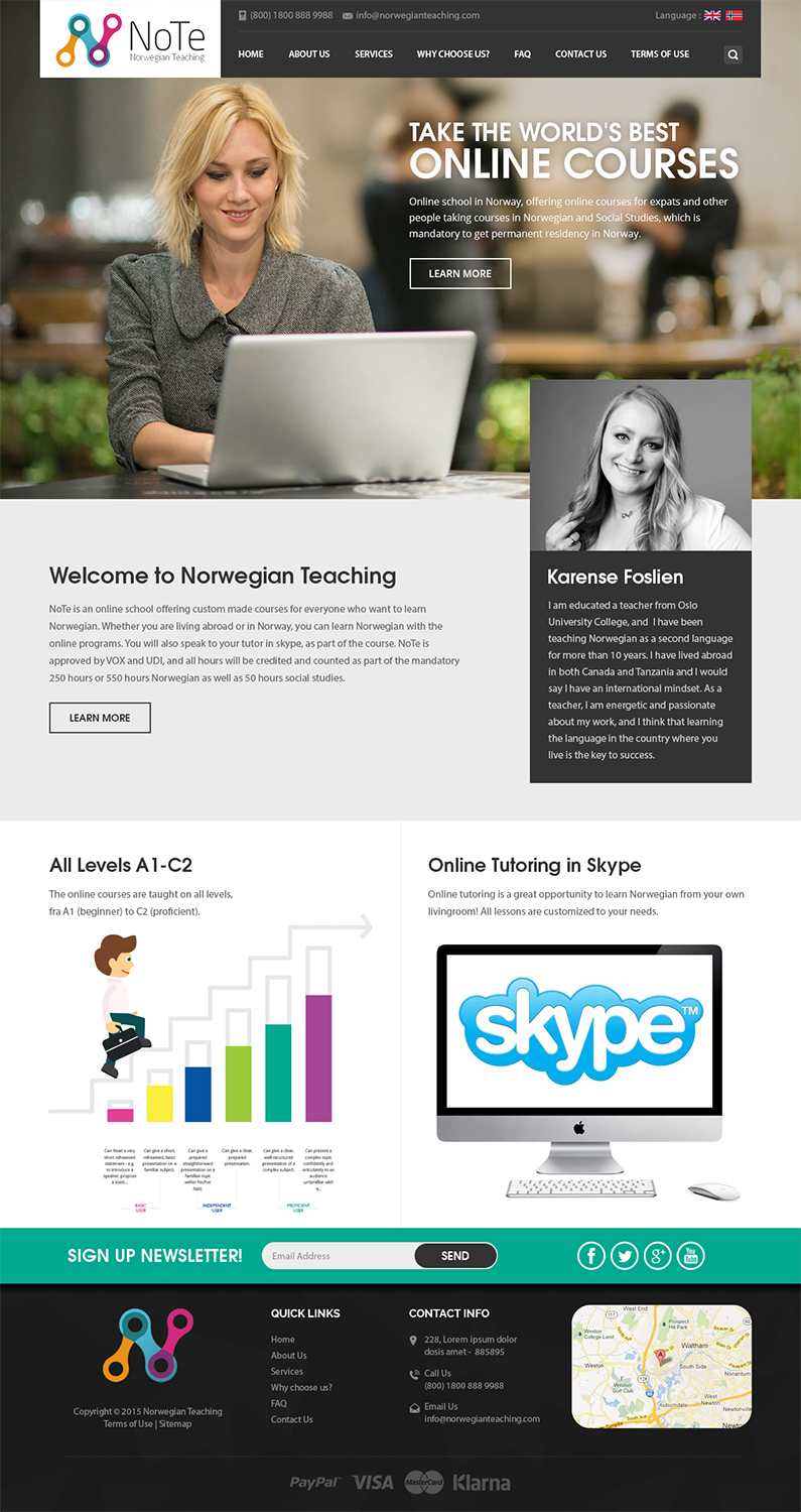 Diseño Web por RupalTechno para NoTe Norwegian Teaching | Diseño #9257263