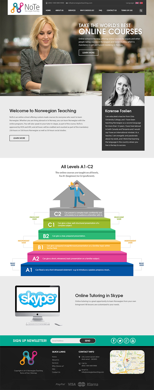 Web Design by RupalTechno for NoTe Norwegian Teaching | Design #9257646