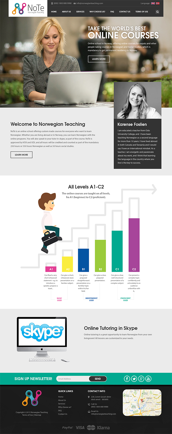 Web Design by RupalTechno for NoTe Norwegian Teaching | Design #9257662