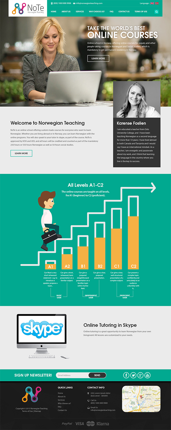 Web Design by RupalTechno for NoTe Norwegian Teaching | Design #9257670