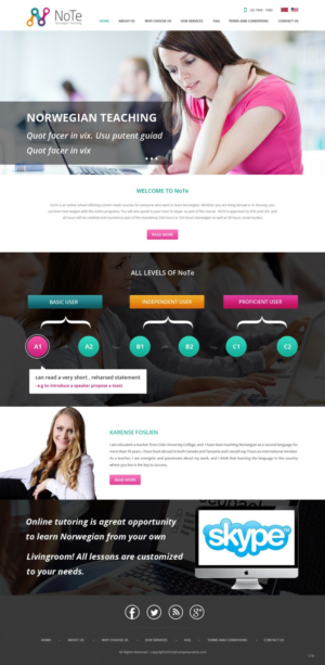 Web Design by pb for NoTe Norwegian Teaching | Design: #9200879