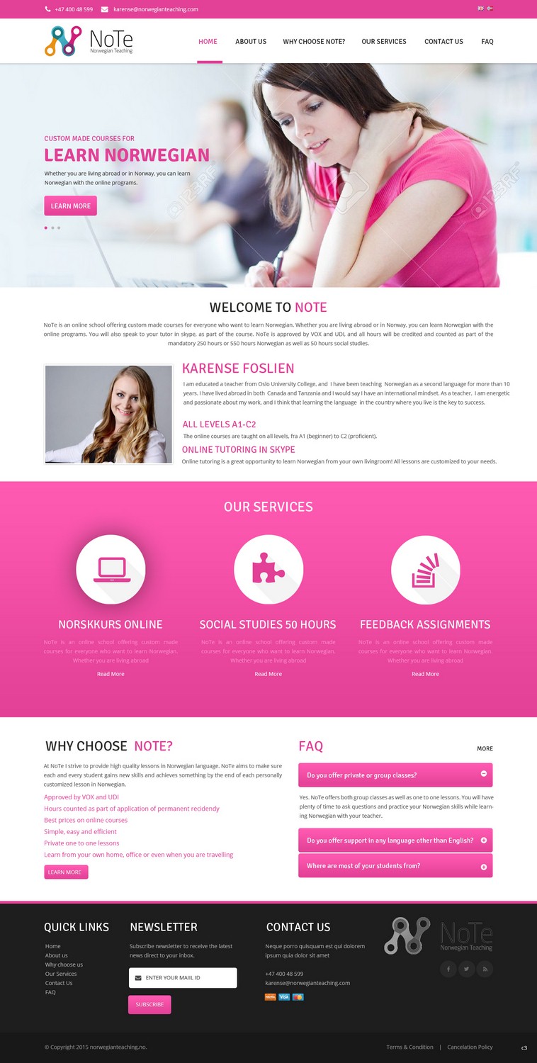Web Design by pb for NoTe Norwegian Teaching | Design #9210540