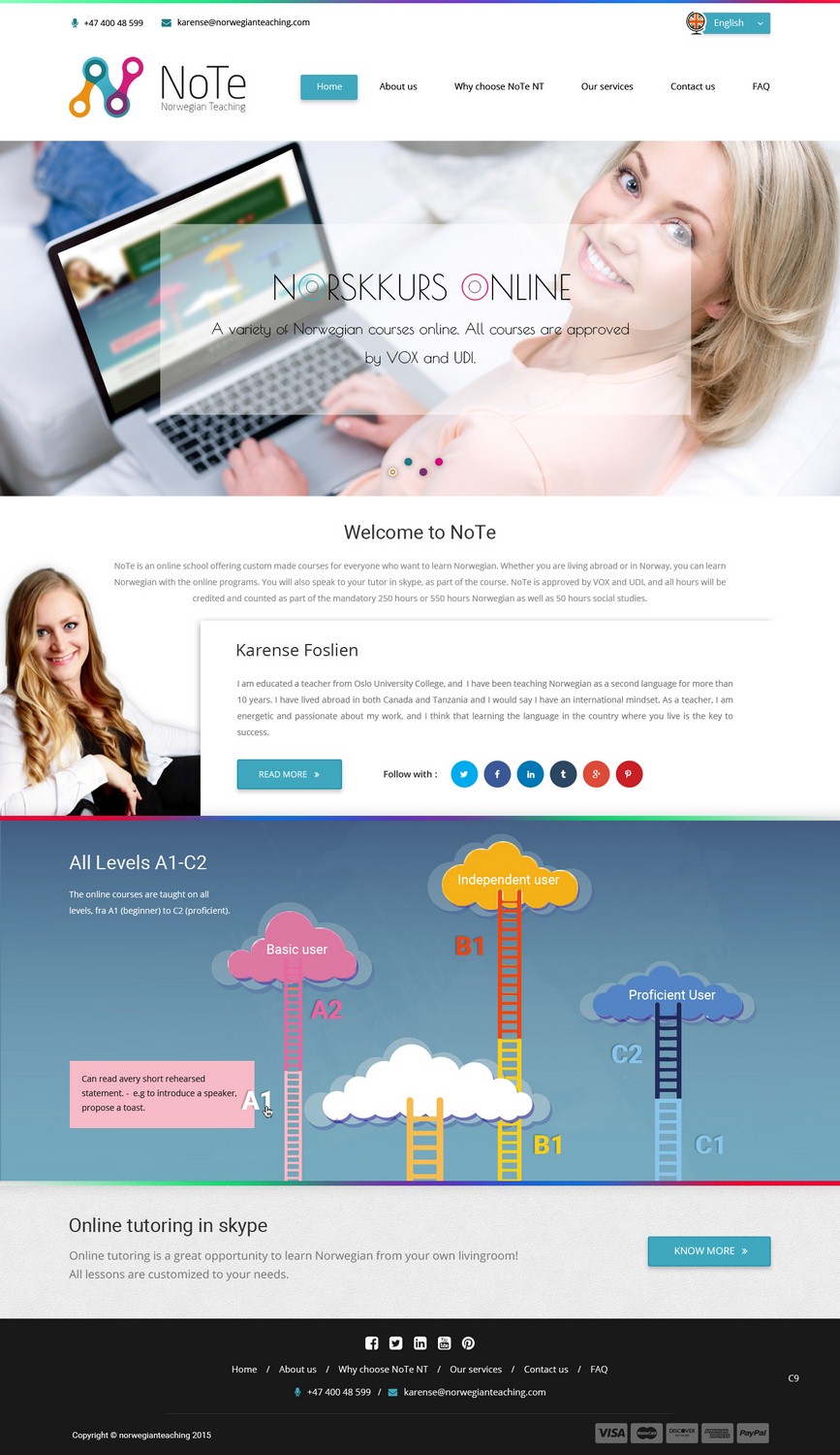 Web Design by pb for NoTe Norwegian Teaching | Design #9210548