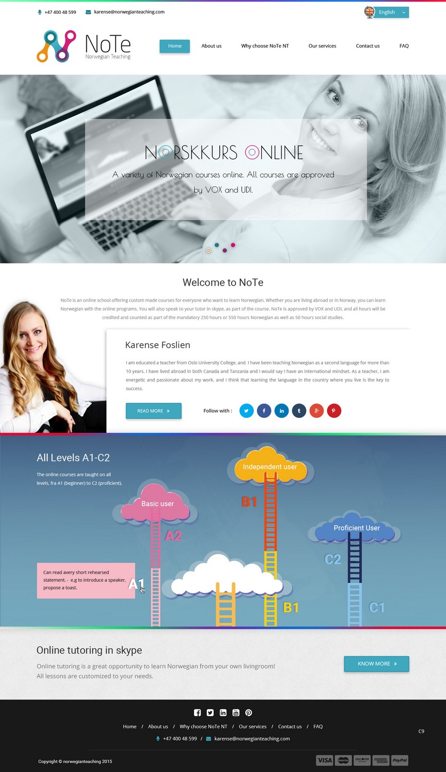 Web Design by pb for NoTe Norwegian Teaching | Design #9210550
