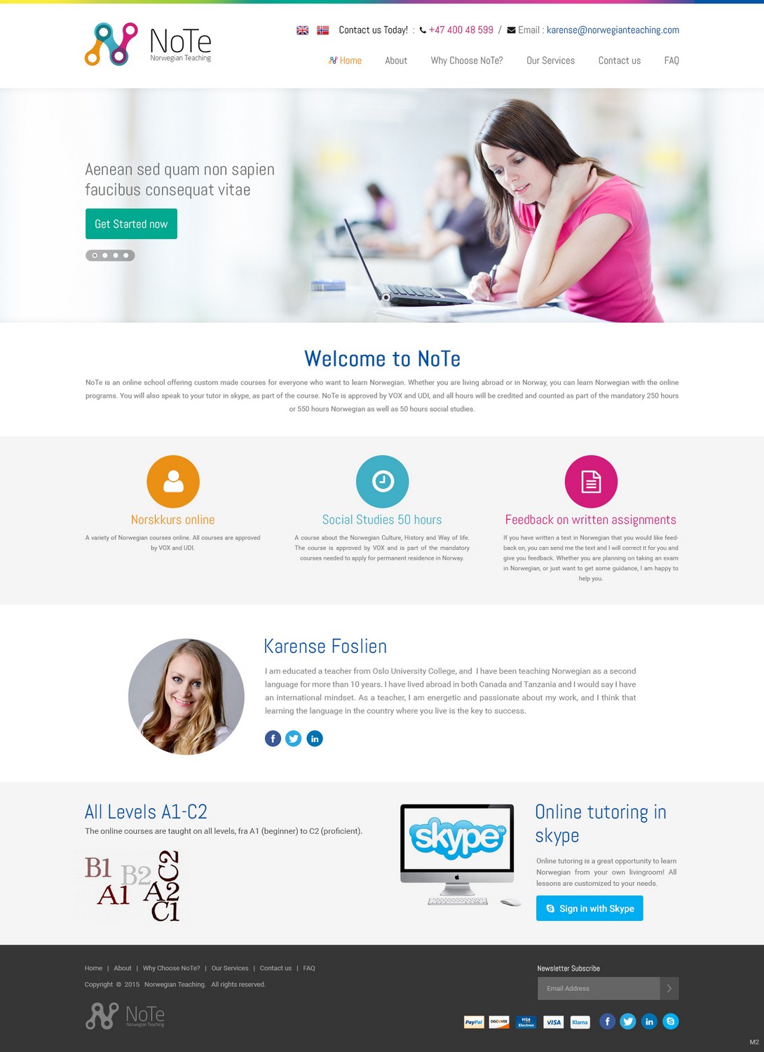 Web Design by pb for NoTe Norwegian Teaching | Design #9210551