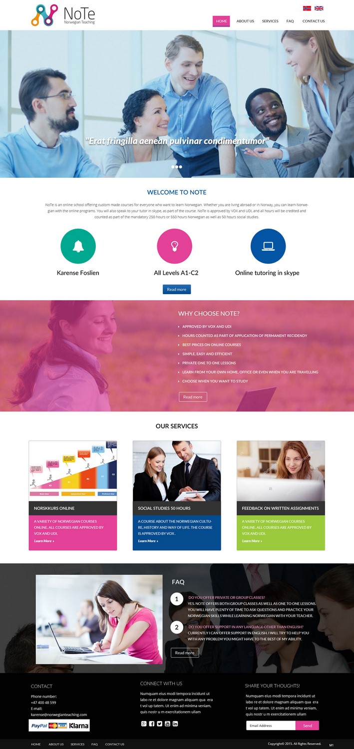Web Design by pb for NoTe Norwegian Teaching | Design #9219633