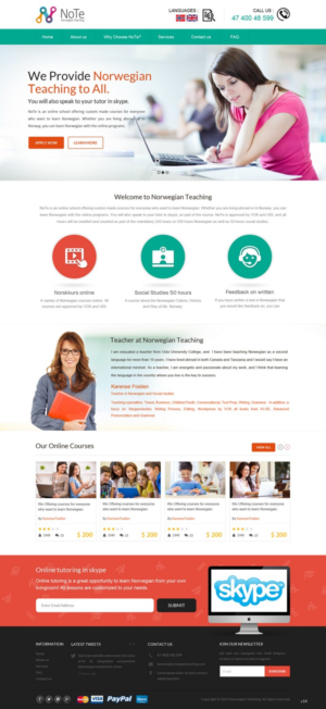Web Design by pb for NoTe Norwegian Teaching | Design: #9219634