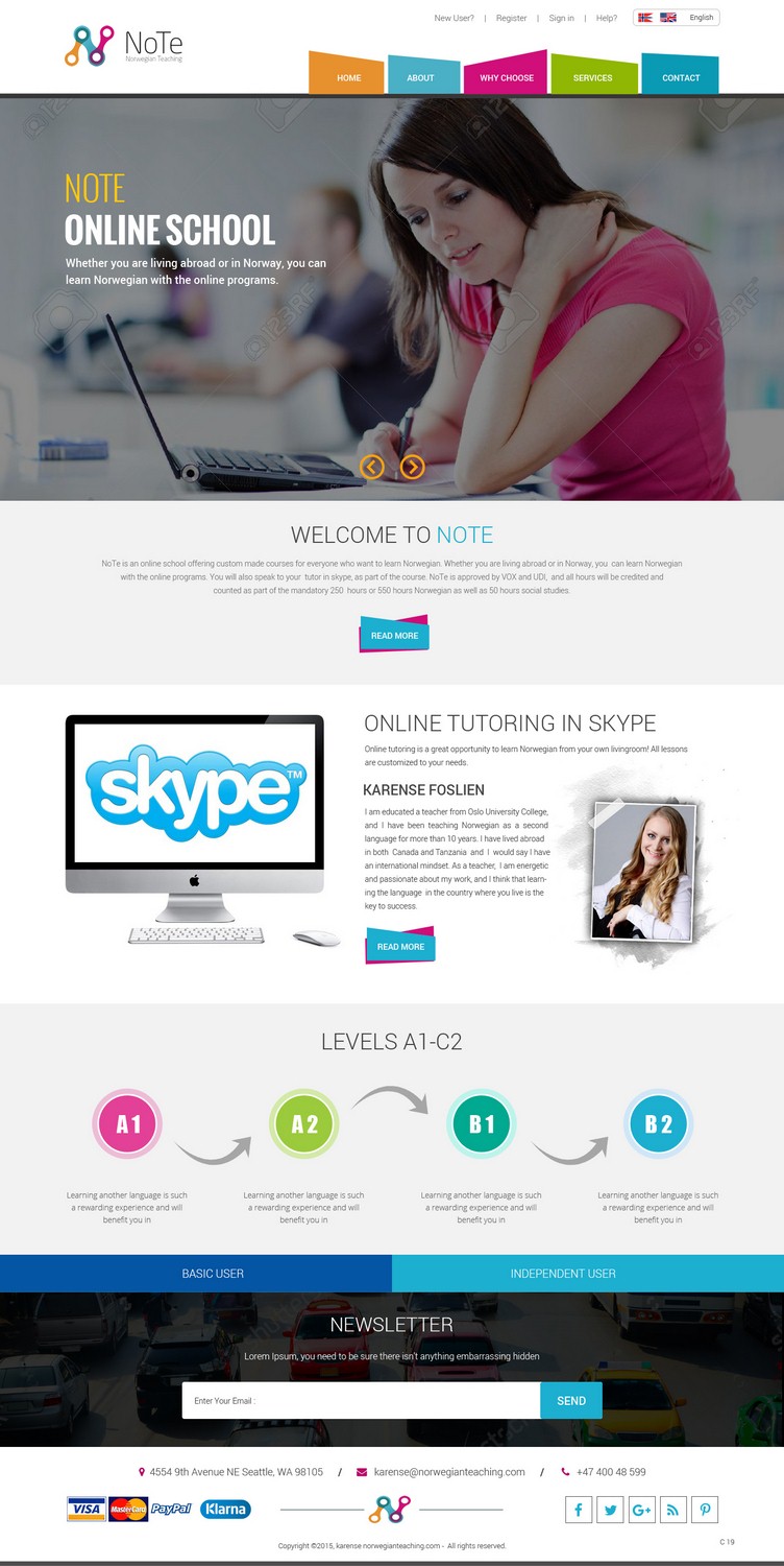 Web Design by pb for NoTe Norwegian Teaching | Design #9264985
