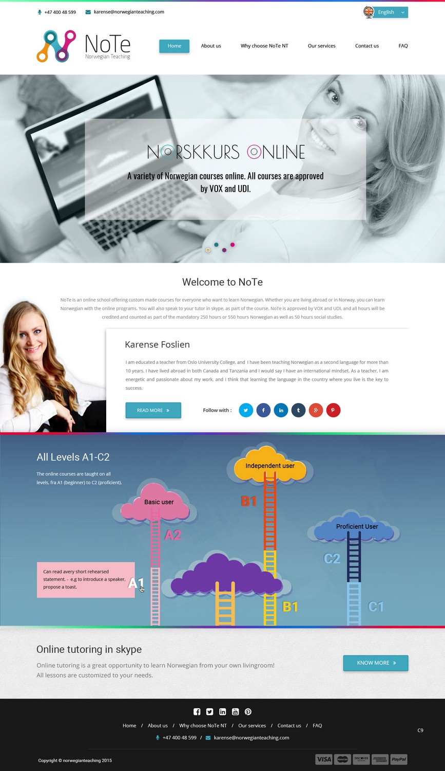Web Design by pb for NoTe Norwegian Teaching | Design #9264987