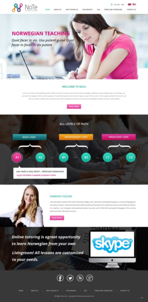 Web Design by pb for NoTe Norwegian Teaching | Design: #9264989