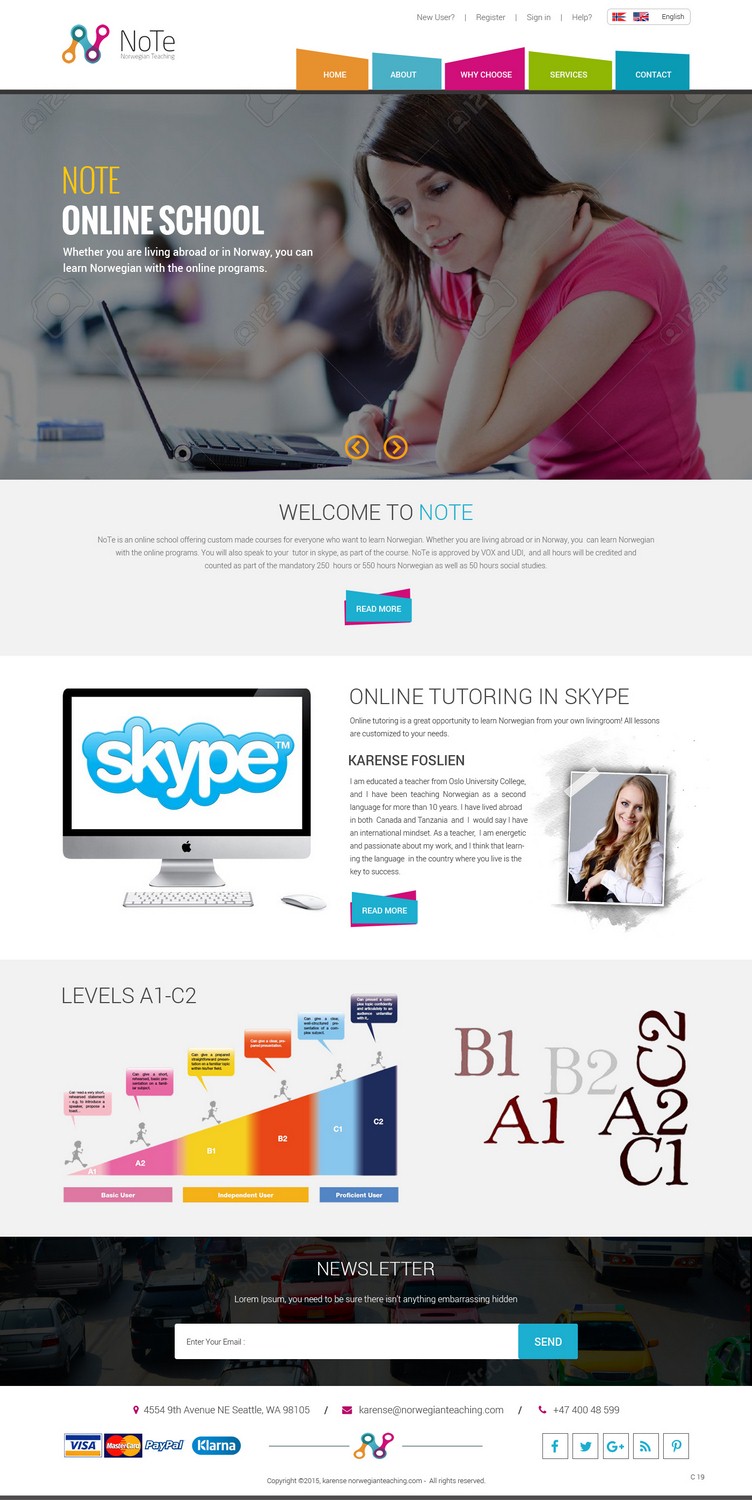 Web Design by pb for NoTe Norwegian Teaching | Design #9264997
