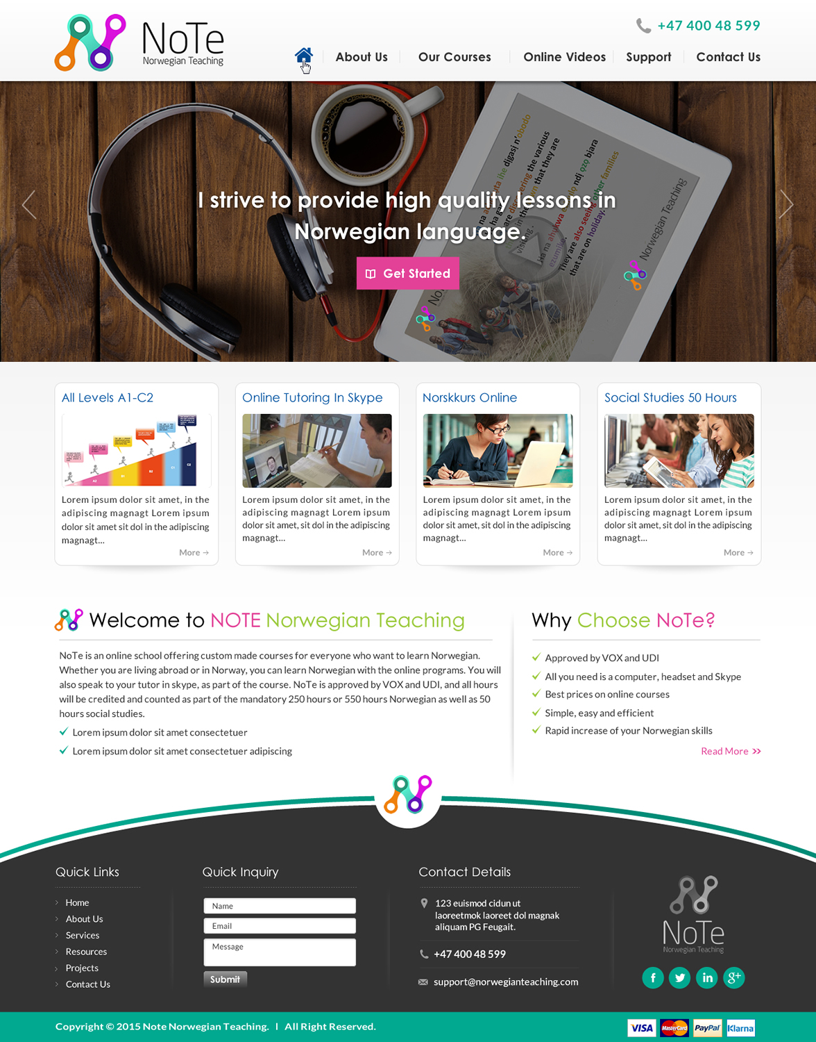 Web Design by Sbss for NoTe Norwegian Teaching | Design #9267939